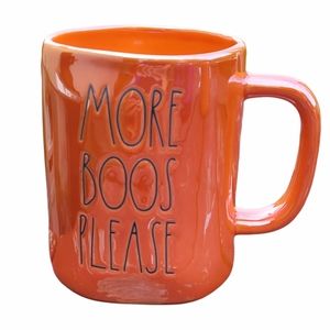 Rae Dunn Orange Luster MORE BOOS PLEASE mug